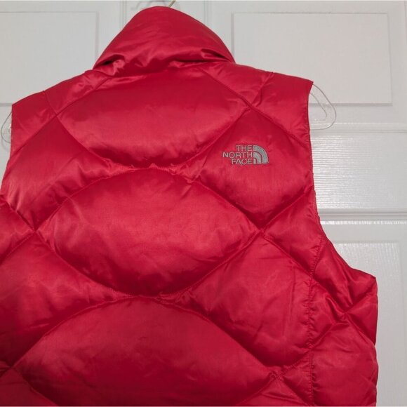 The North Face 550 Goose Down Puffer Vest Womens Size Medium Pink Full Zip - Picture 8 of 11